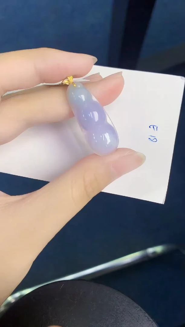 翡翠18K金镶嵌颈饰天然翡翠緬甸A貨