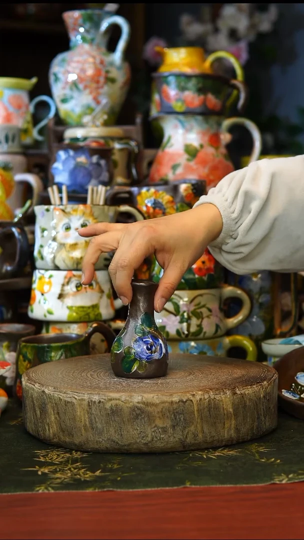 陶瓷48景德镇手工手绘釉下彩