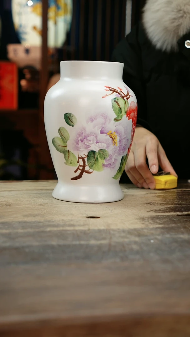 【闪购商品】瓷片景德镇纯手工釉下彩精品花瓶