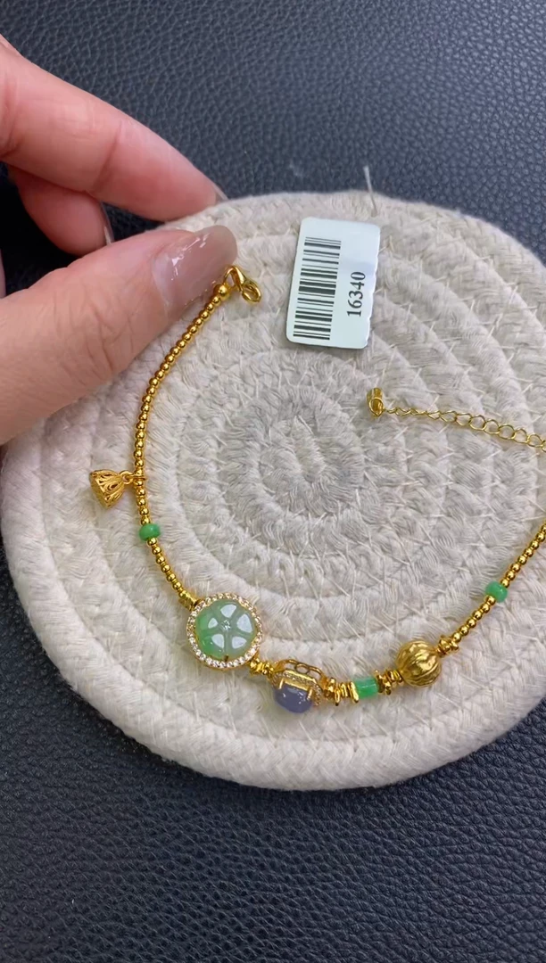 颈饰银S925镶嵌翡翠净货16340