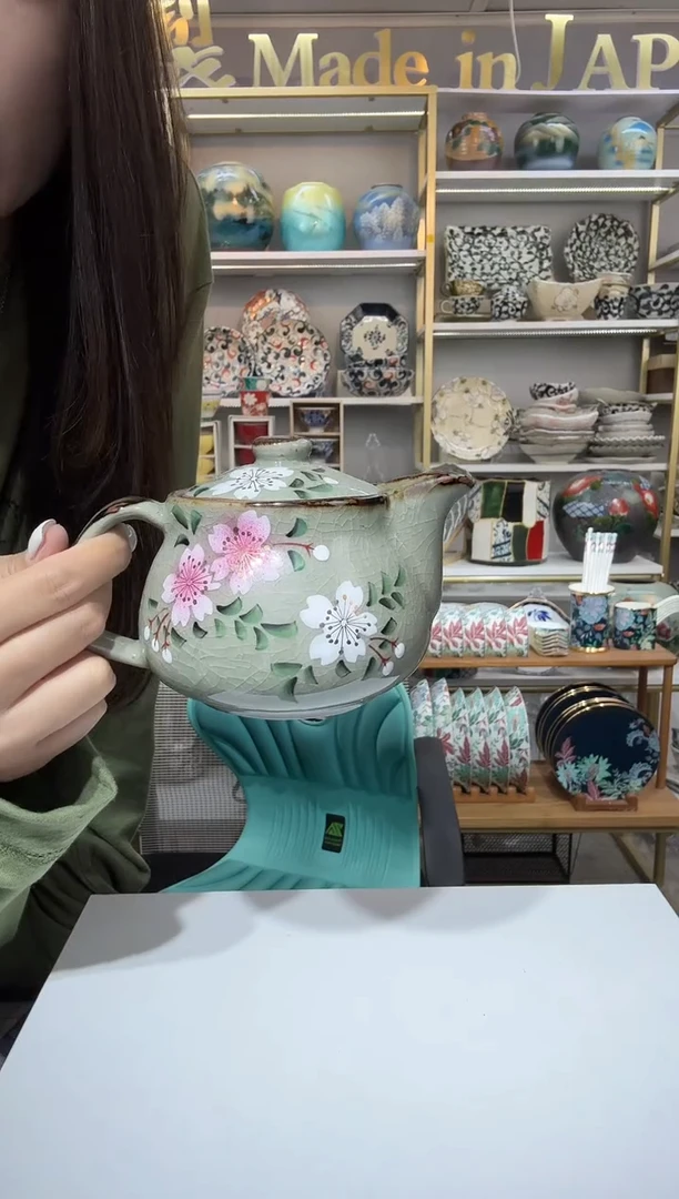 陶瓷九谷烧茶壶一只装09-107