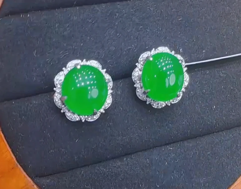 天然翡翠A货18K金镶
