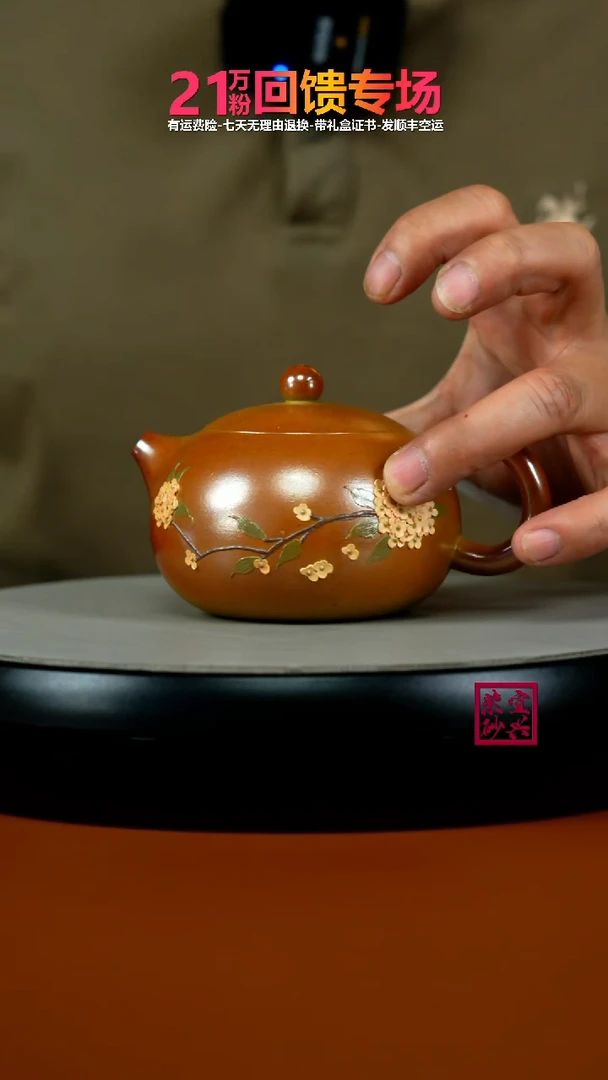 茶壶紫砂顾建华火云烧泥绘西施220CC