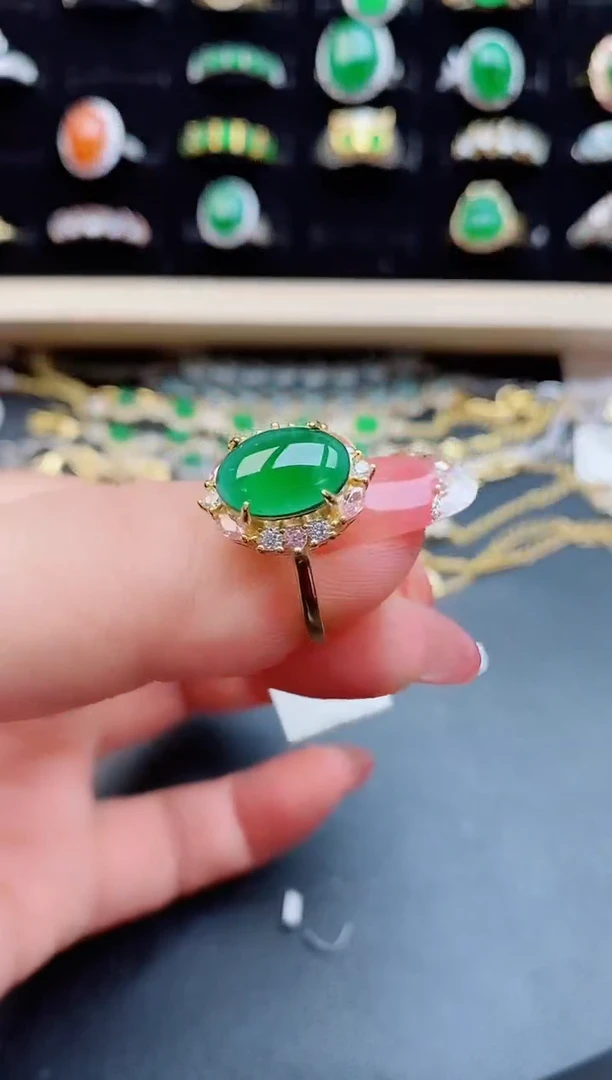 【闪购商品】翡翠戒指银S925镶嵌21212