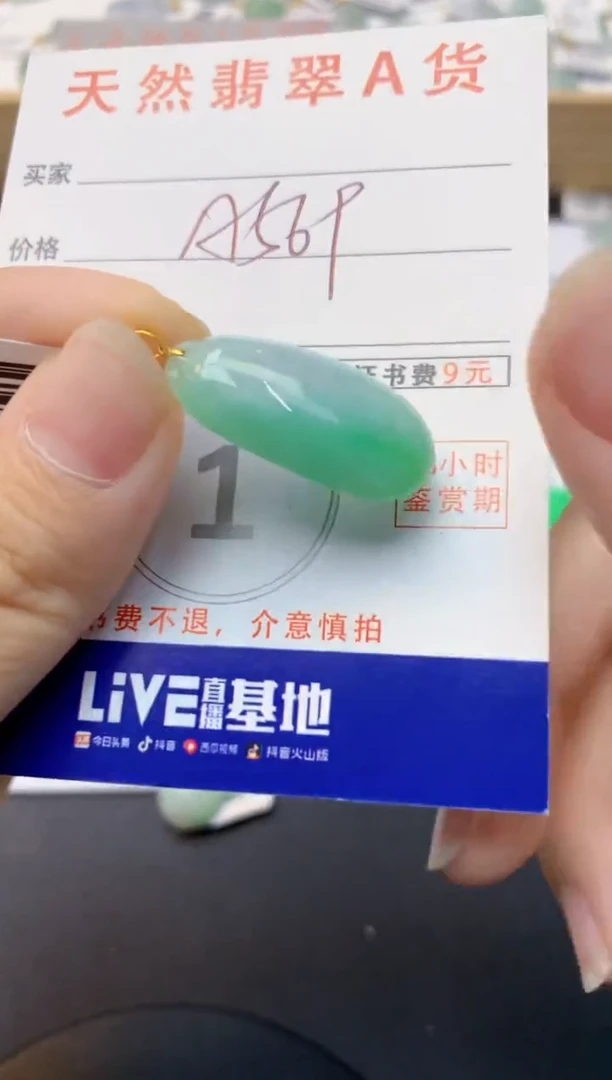 颈饰18K金镶嵌翡翠天然缅甸A货翡翠