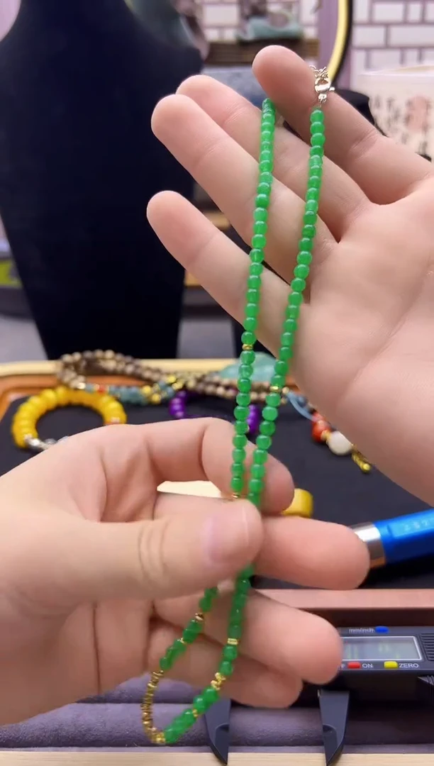 翡翠14K金镶嵌颈饰X114