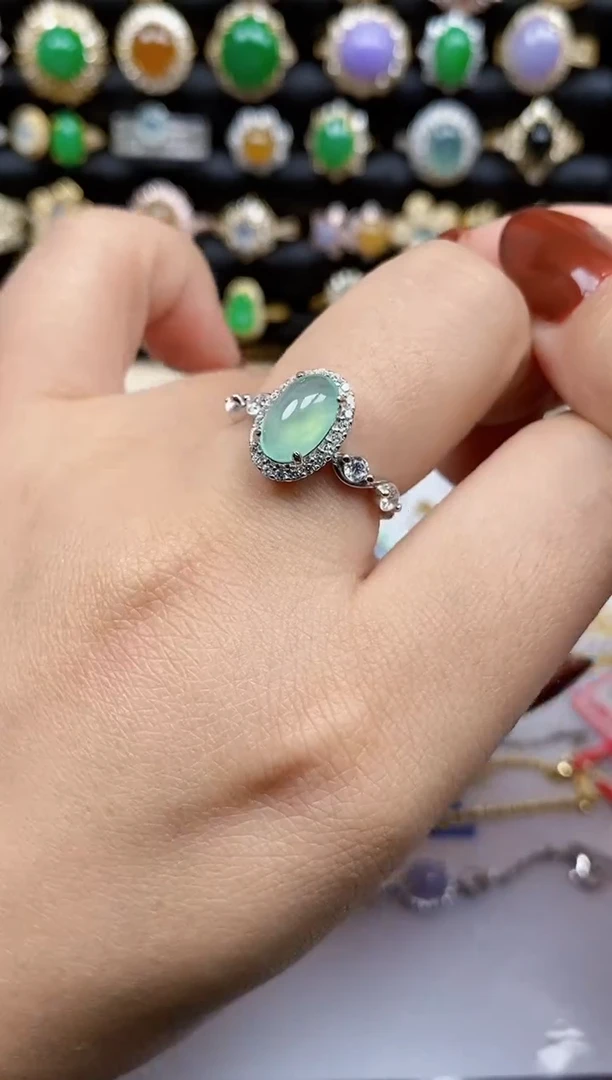 银S925镶嵌戒指翡翠1250