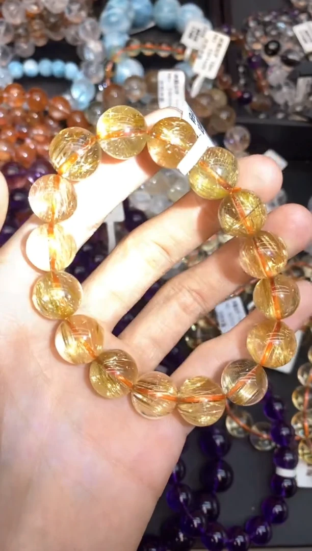 水晶手链未镶嵌12金发晶13mm