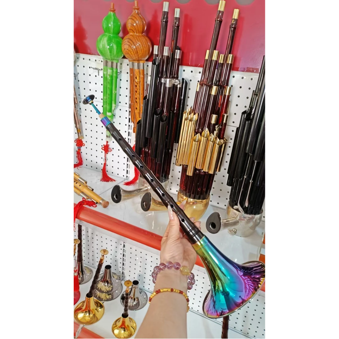 宏艺凤鸣黄铜炫彩乌木黑檀木紫光檀木唢呐全套全调别乐器