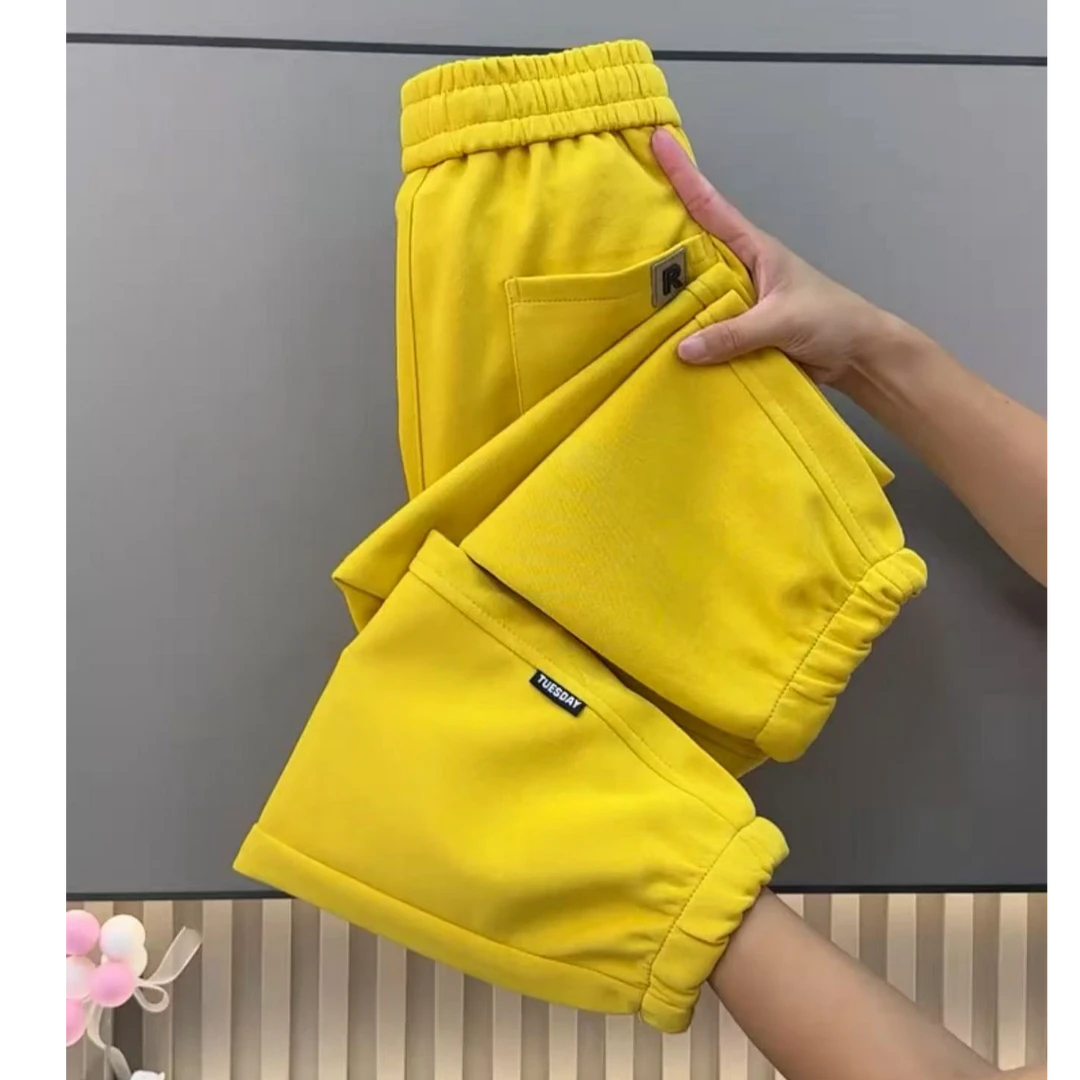 高腰束脚裤女秋季休闲百搭韩版哈伦裤宽松显瘦时尚潮流洋气九分裤