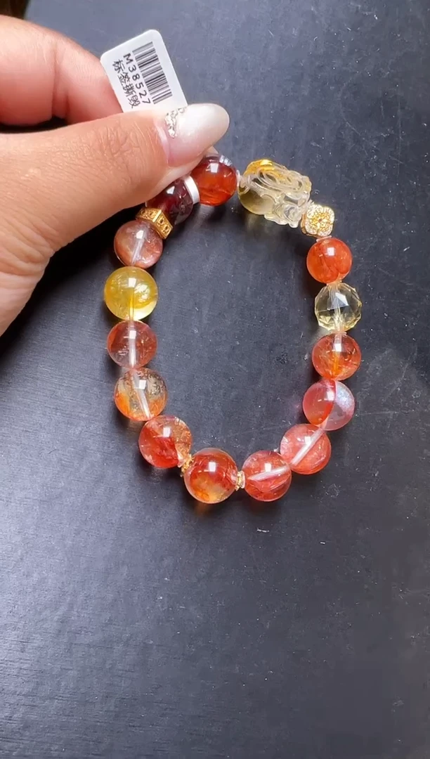 未镶嵌手串水晶胶花百旺金赋设计  手串 M38527