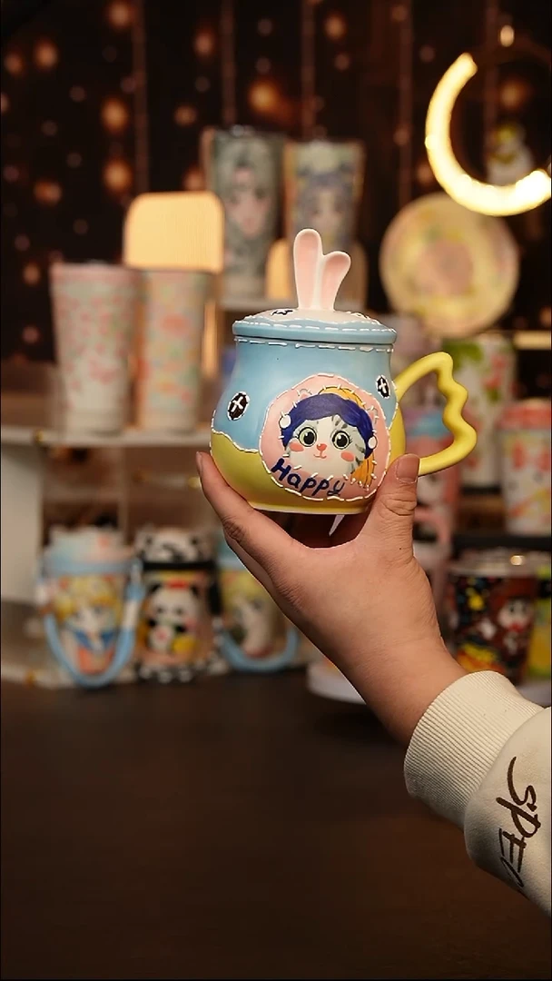 (玉泥）景德镇手工手绘文创陶瓷杯