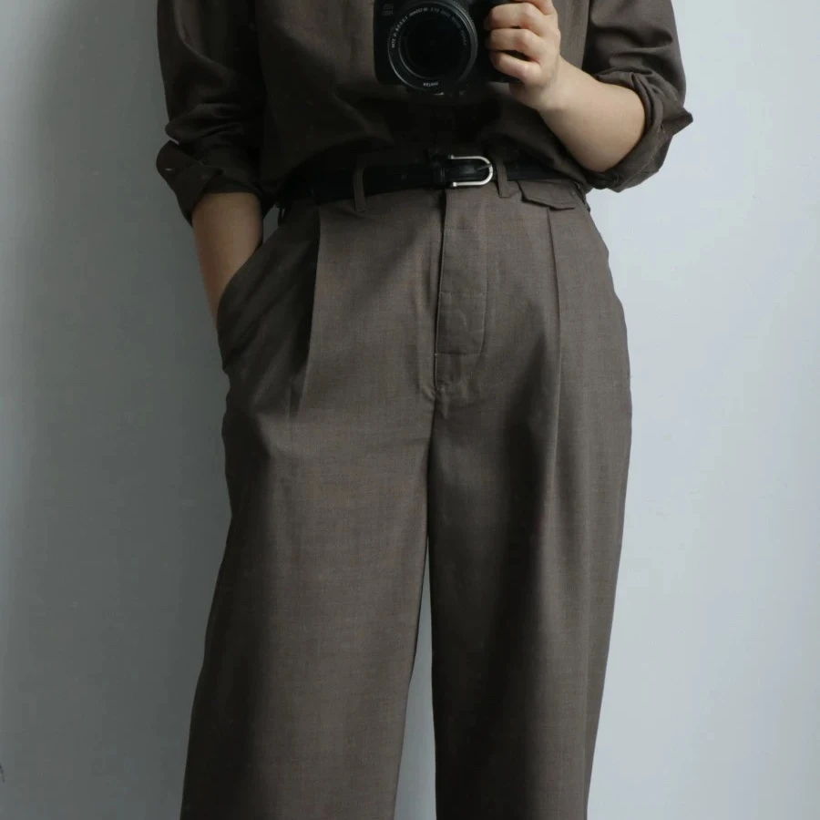 【tot*me羊毛西裤】老钱风轻奢休闲时尚高腰宽松复古潮流