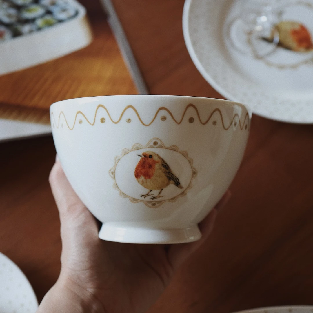 【正品】Camus say 榛色知更系列-5英寸高脚碗 13×8.5cm 550ml