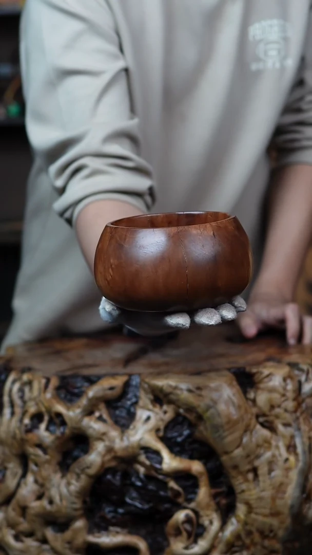 枣木百年鸡心枣木聚宝盆（直径17）