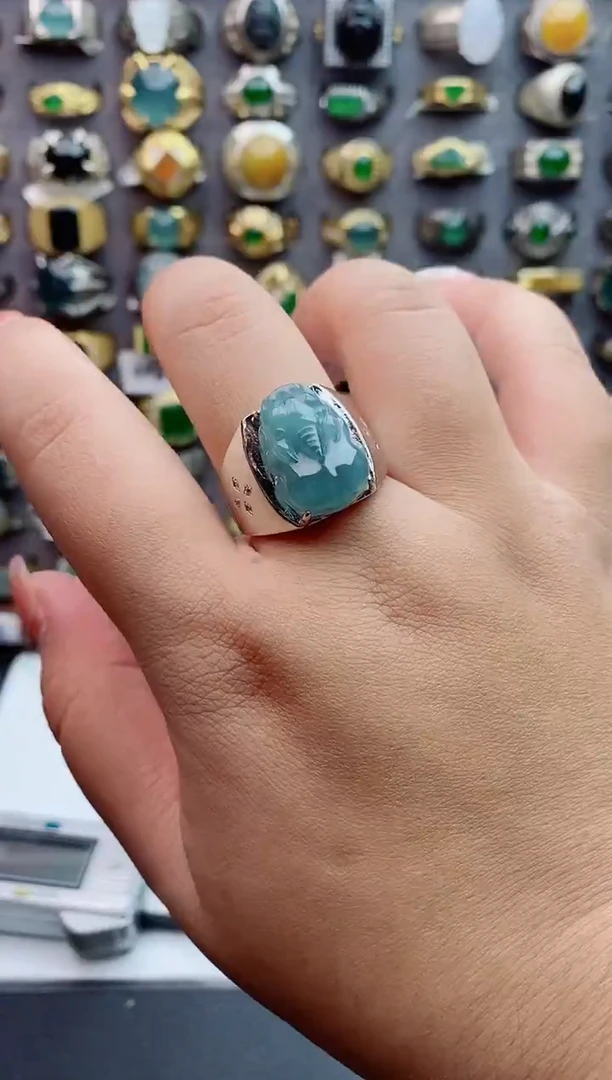 未镶嵌戒指翡翠天然翡翠A货男戒