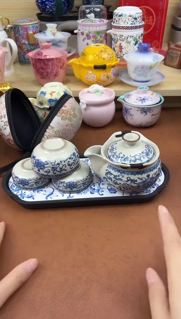 陶陶瓷茶具摆件旅行套组
