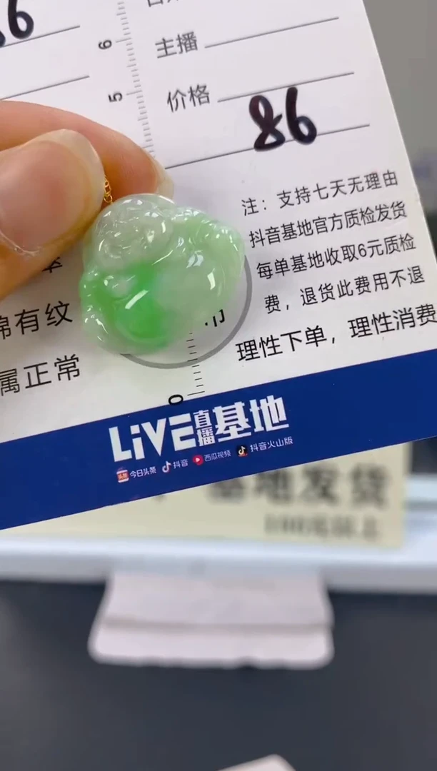 【闪购商品】翡翠颈饰18K金镶嵌天然A货翡翠