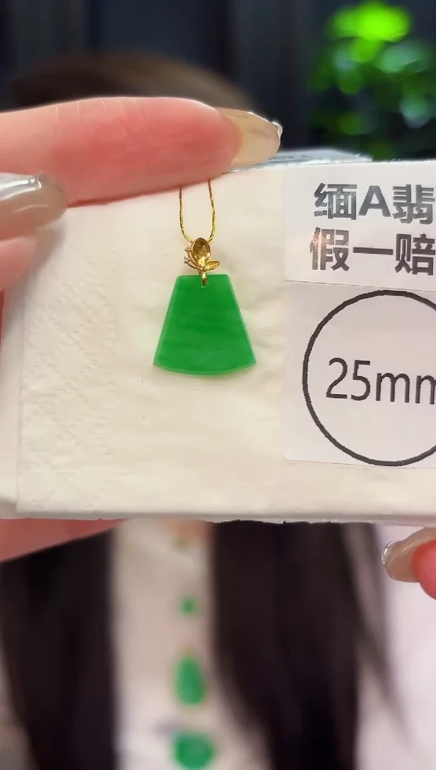 翡翠18K金镶嵌颈饰 缅料A货/支持复检/一件