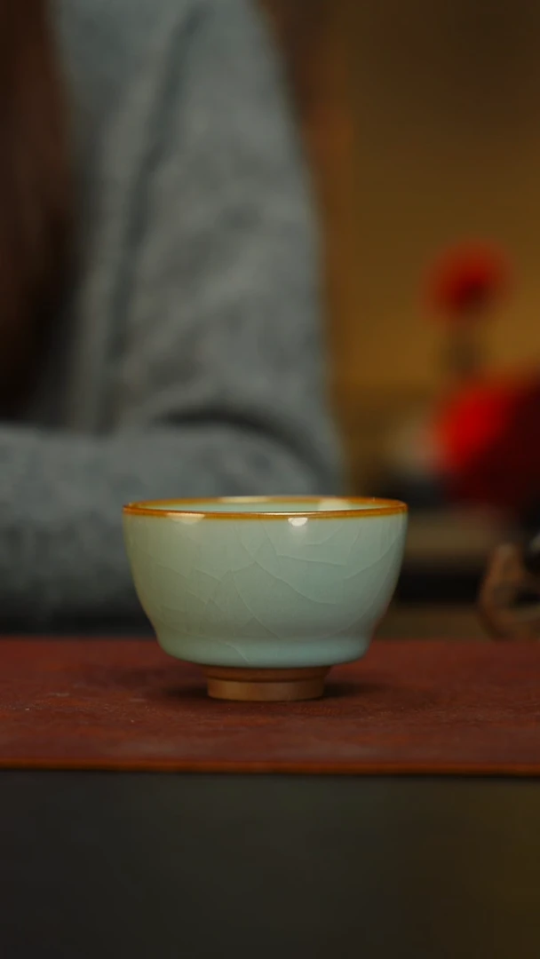 气柴窑 云溪釉高足盏