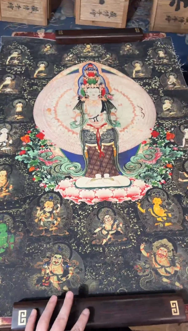 卷轴画龙妹的唐卡tk16