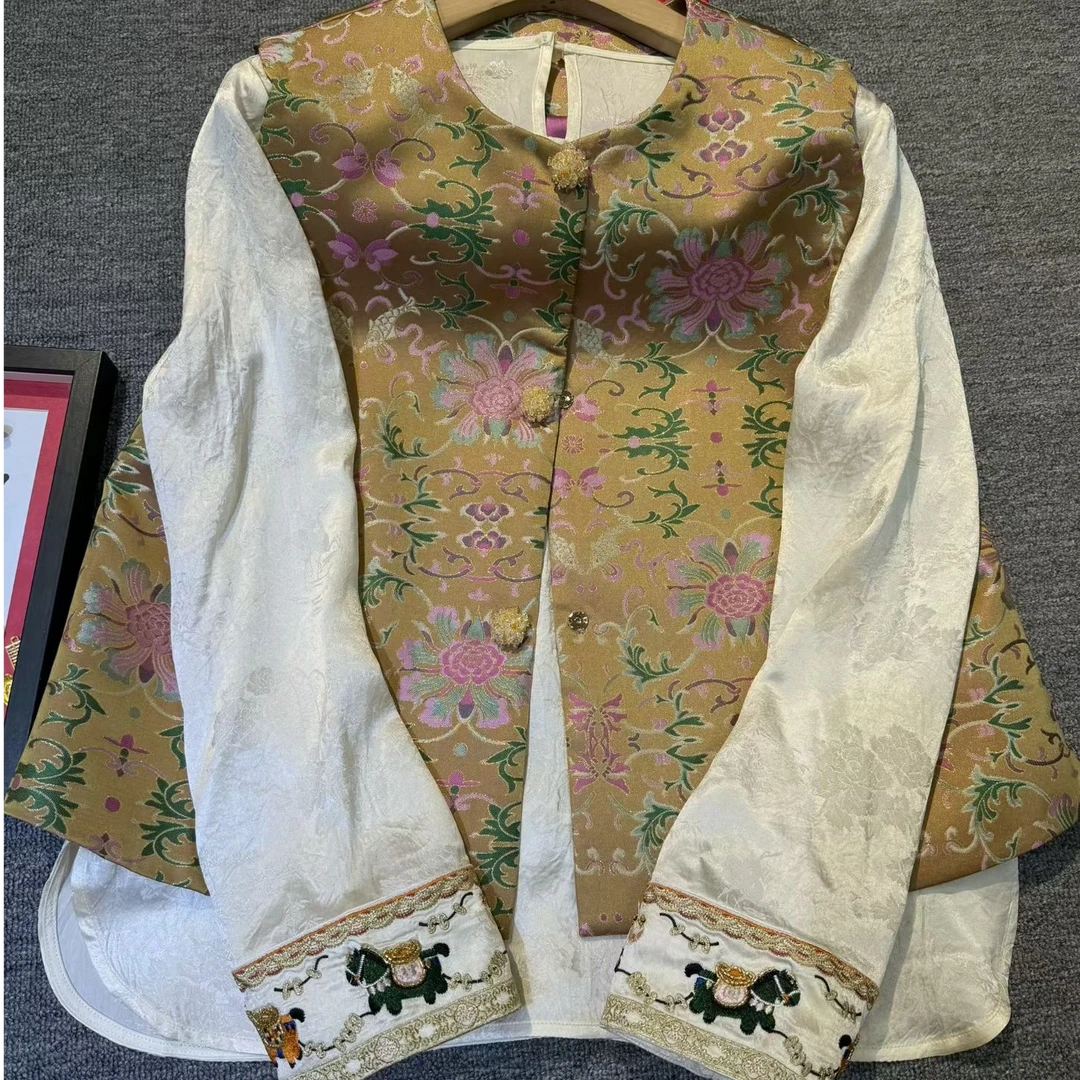 【深圳南油二姐】国风复古气质长袖衬衫小马袖子打底691271