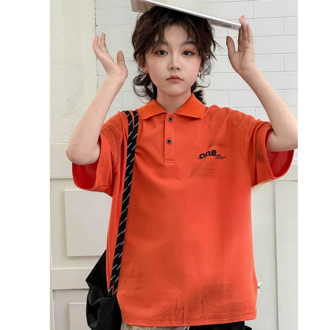 【太有范了】潮酷帅气儿童中大童POLO衫T恤宽松时尚翻领