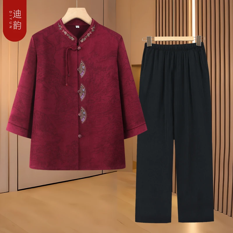 老太太衬衫女夏装新款奶奶唐装6070岁80老年人衣服春夏季妈妈衬衣