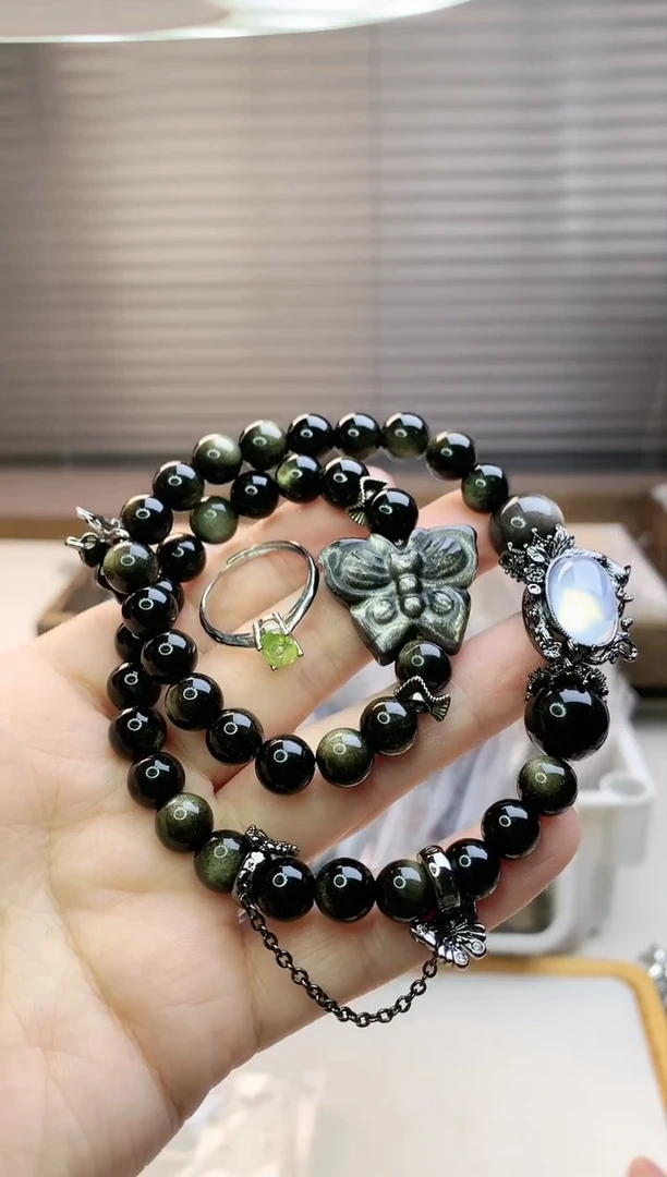 【闪购商品】水晶珠宝半成品未镶嵌金曜双圈