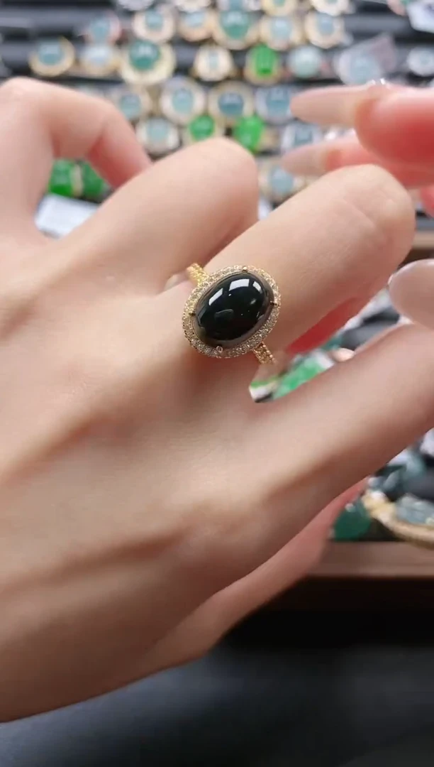 【闪购商品】翡翠戒指银S925镶嵌5151