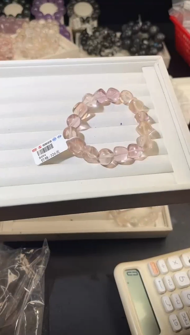 未镶嵌手链萤石多样性发一Q93粉紫糖豆