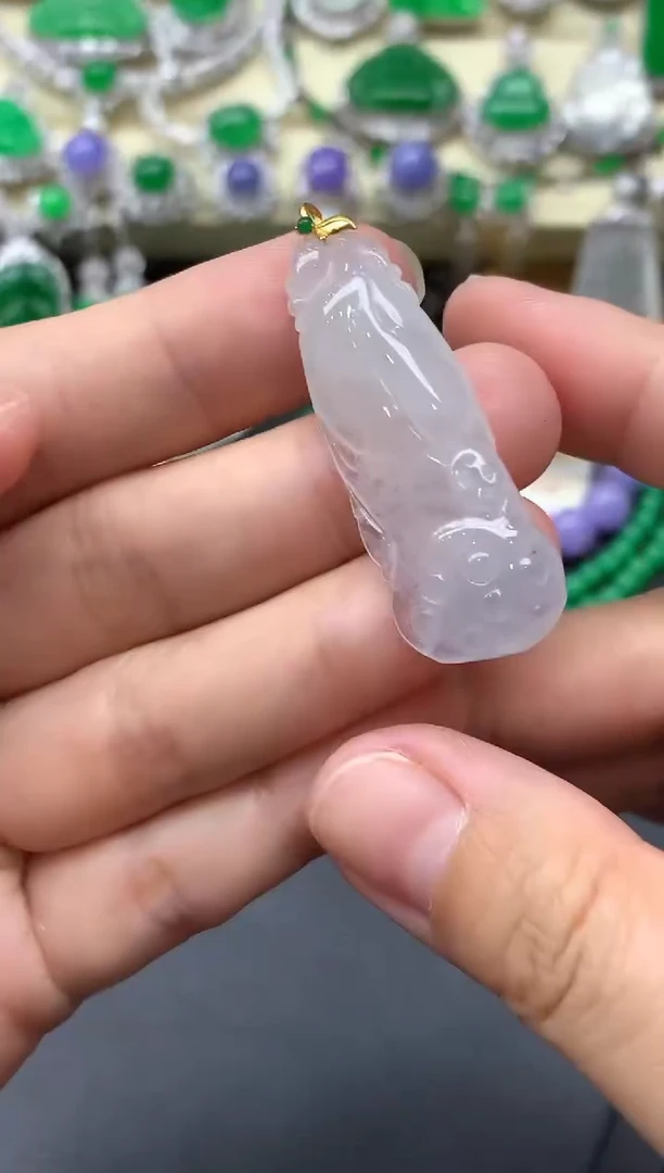 颈饰18K金镶嵌翡翠96-中国好珍宝