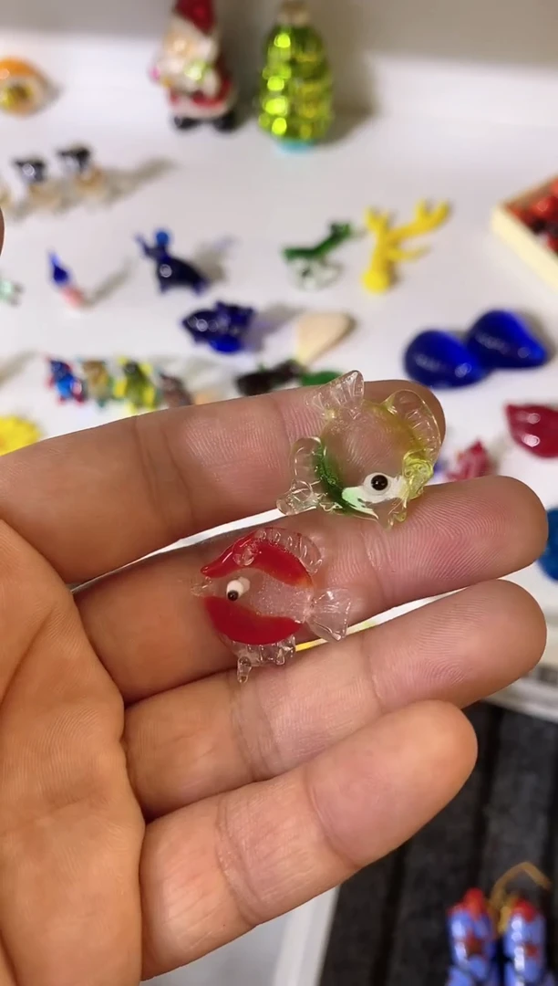 琉璃手工艺品挂钩鱼一对