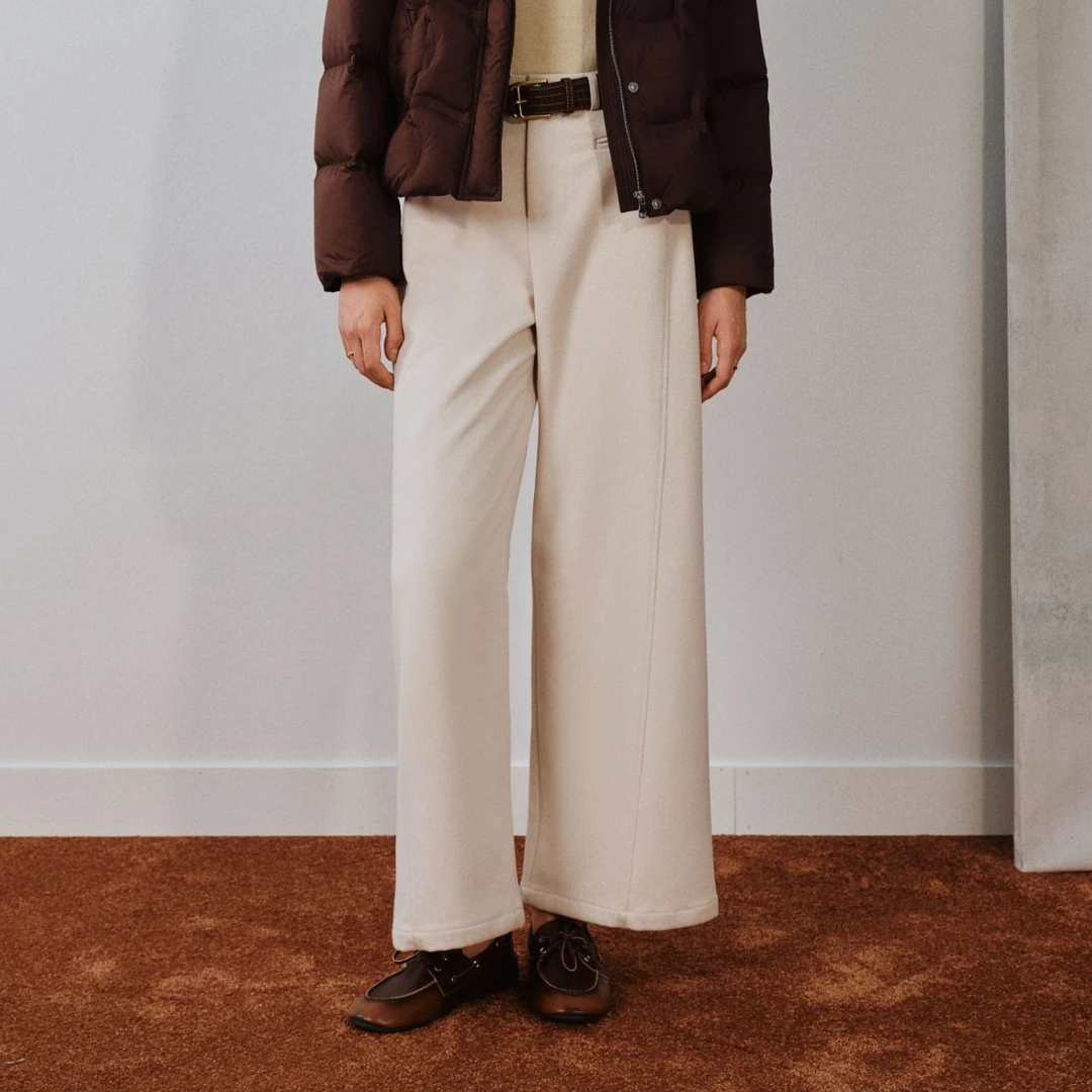 【郜思雯同款】圣可尼时尚休闲百搭通勤宽松保暖直筒裤S150319OG