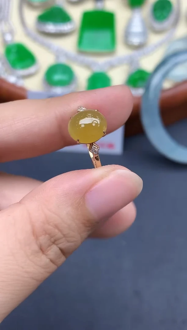 颈饰18K金镶嵌翡翠213-中国好珍宝