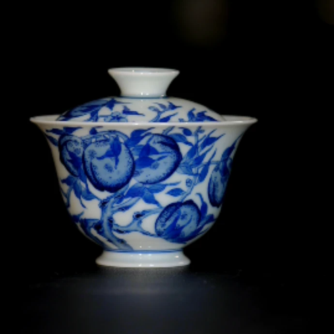 占春生窑九桃盖碗