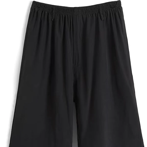 【桑蚕丝六分裤】夏季真丝中裤高腰薄款桑蚕丝外穿松紧腰休闲裤