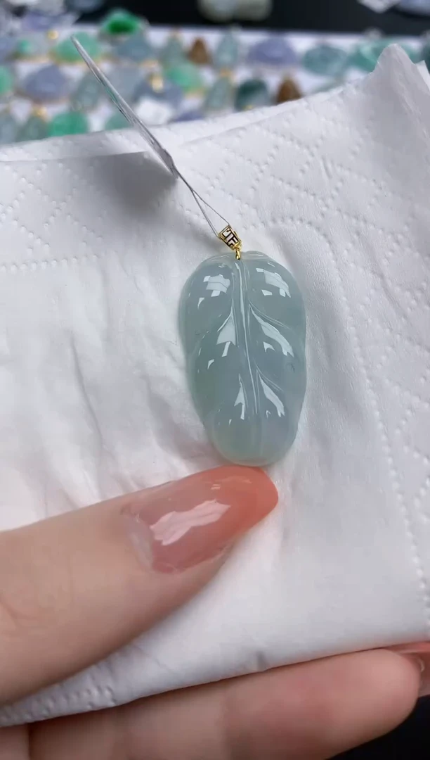 【闪购商品】翡翠颈饰18K金镶嵌天然缅甸翡翠A货