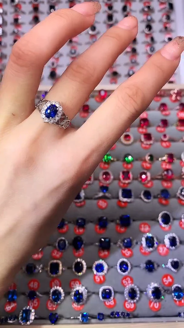 【闪购商品】蓝宝石戒指银S925镶嵌1111111