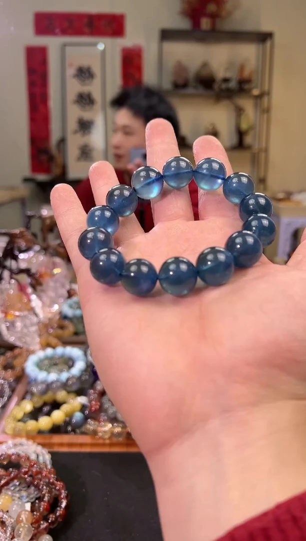 【闪购商品】海蓝宝石手串未镶嵌16mm海蓝宝手串（多样性发其一）
