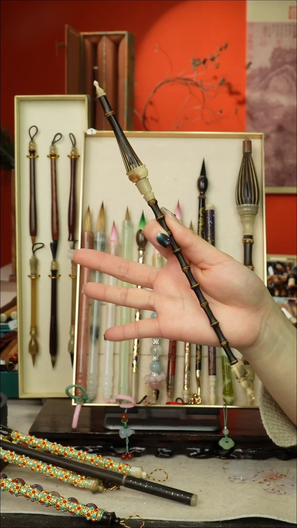 351号闪孤品高货毛笔链接 清水试笔 蘸墨不退