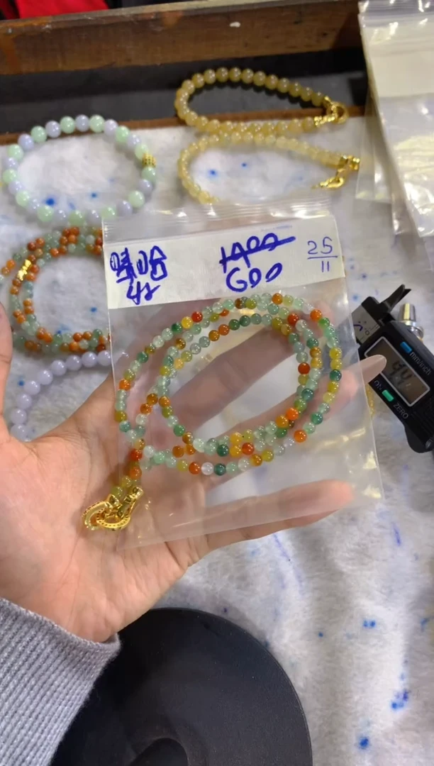 未镶嵌珠串定制翡翠嘻*天然缅甸翡翠