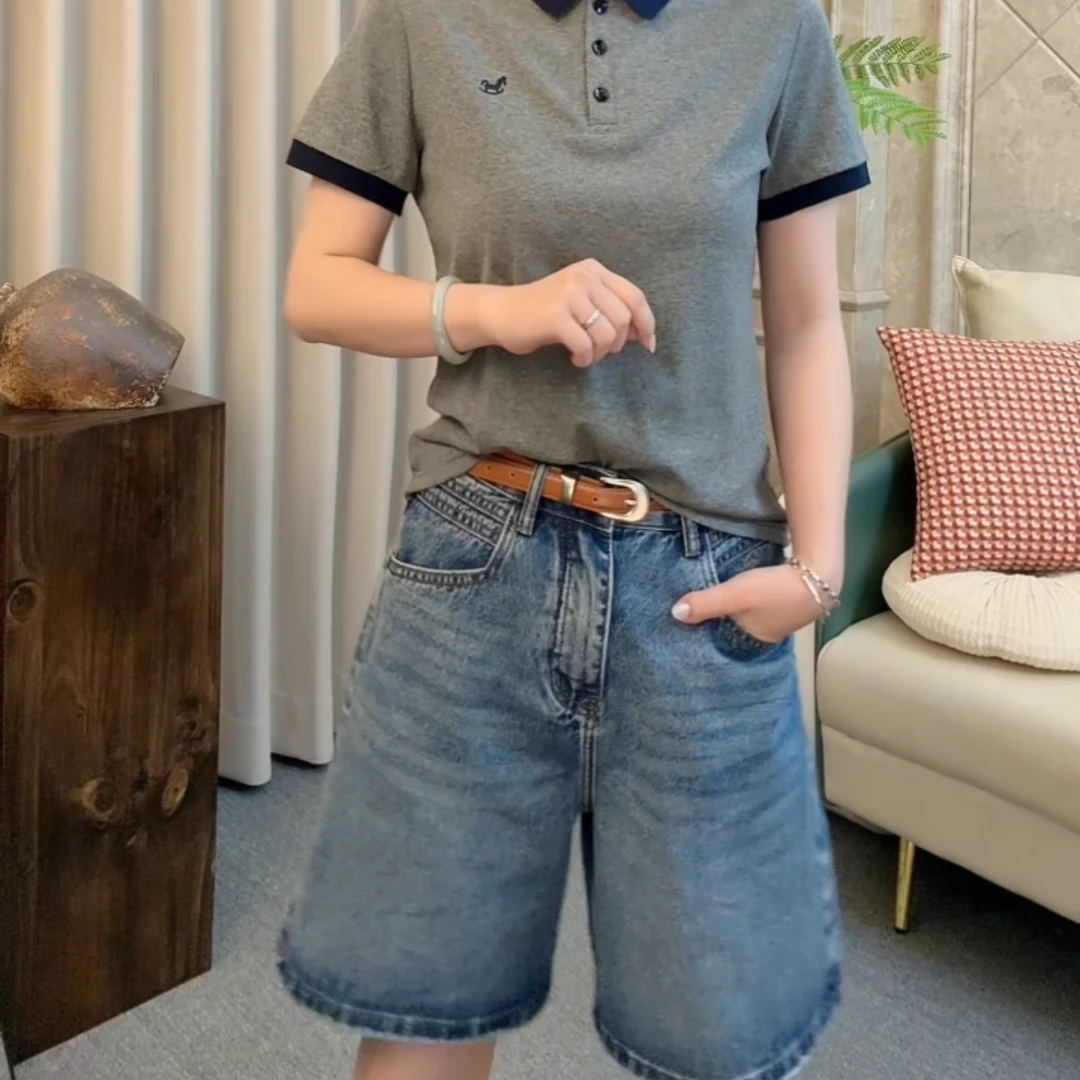 依骊汇夏款水洗牛仔短裤显瘦百搭新款裤子女7637