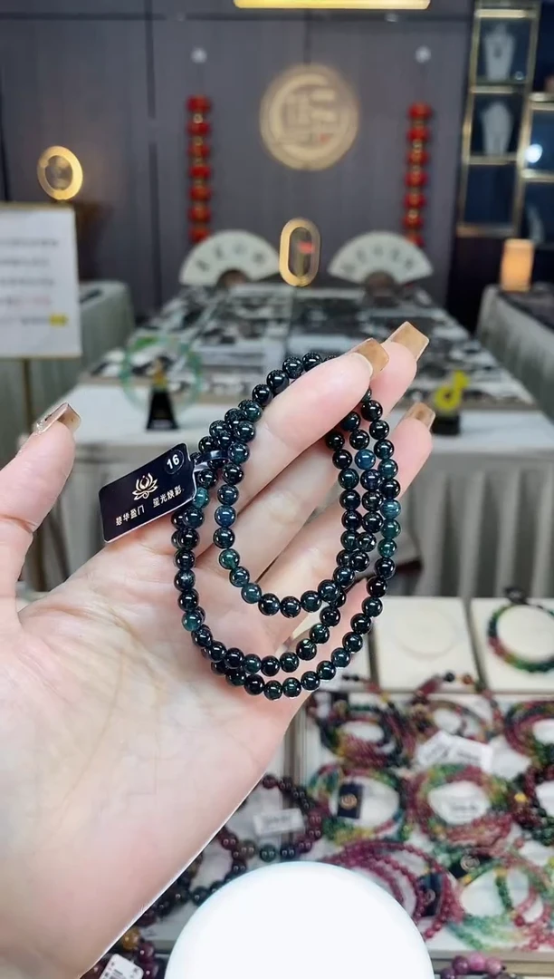 未镶嵌老矿碧玺三圈手串5mm+碧玺dan多样性发货一条