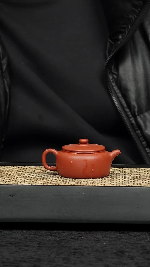 茶壶紫砂五堂 大口扁壶-松竹古人心