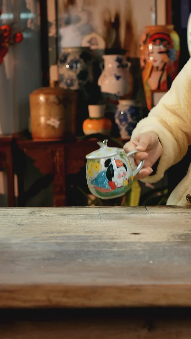 【闪购商品】瓷片景德镇纯手工釉下彩精品花瓶