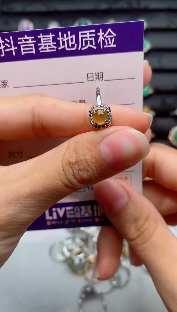 银S925镶嵌戒指翡翠1