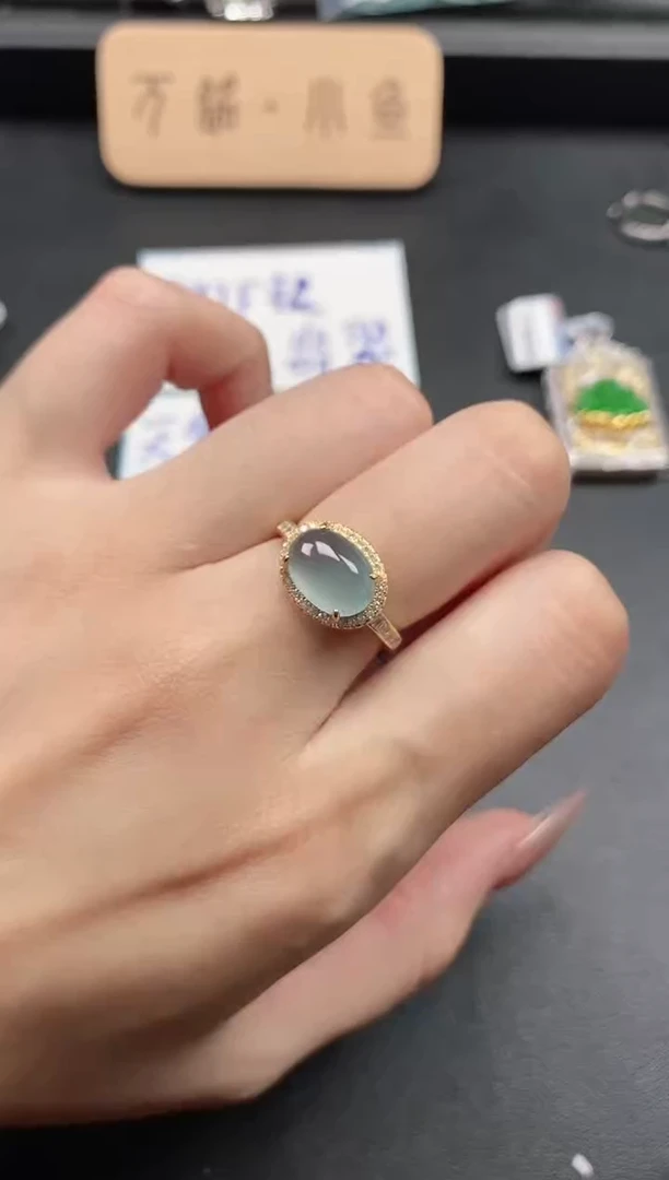 银S925镶嵌戒指翡翠51511