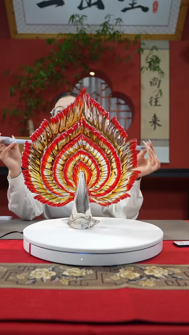 【闪购商品】琉璃手工艺品家大业大红色