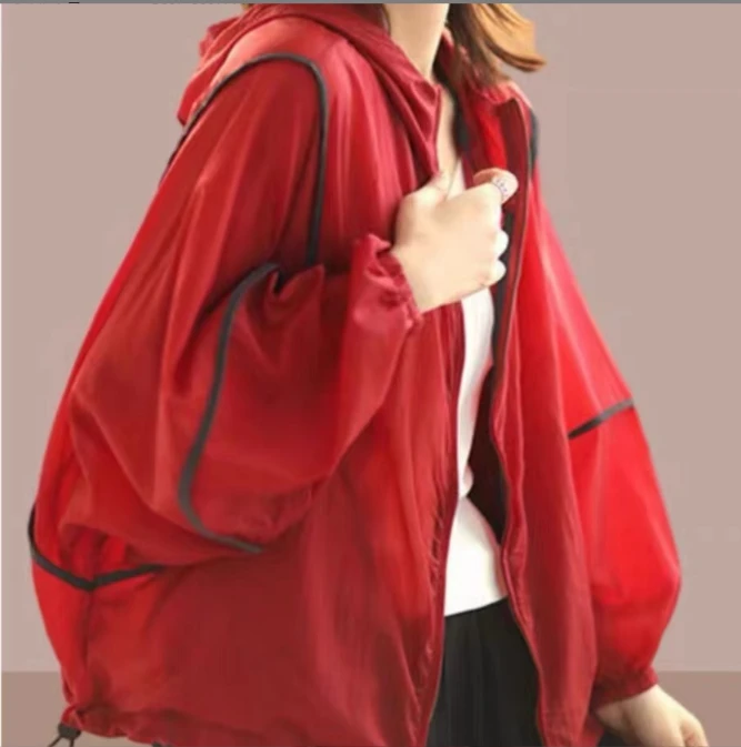 [2025]夏季轻薄款宽松连帽长袖防晒衣外套女